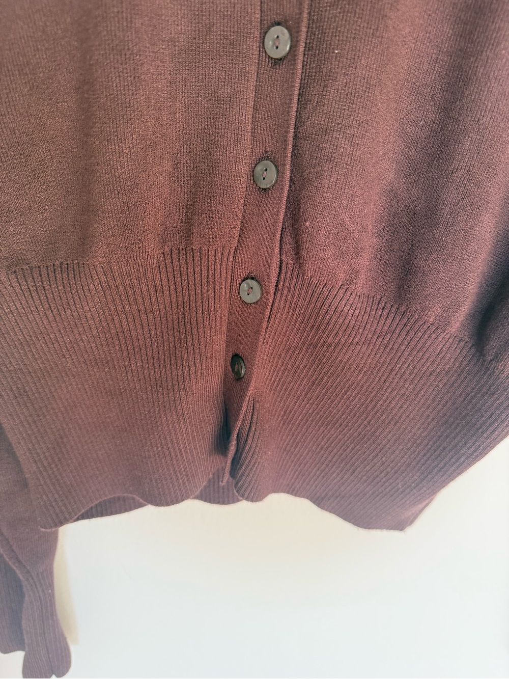 LOFT Ribtrim Waist Cardigan Medium Brown - Picture 11 of 14